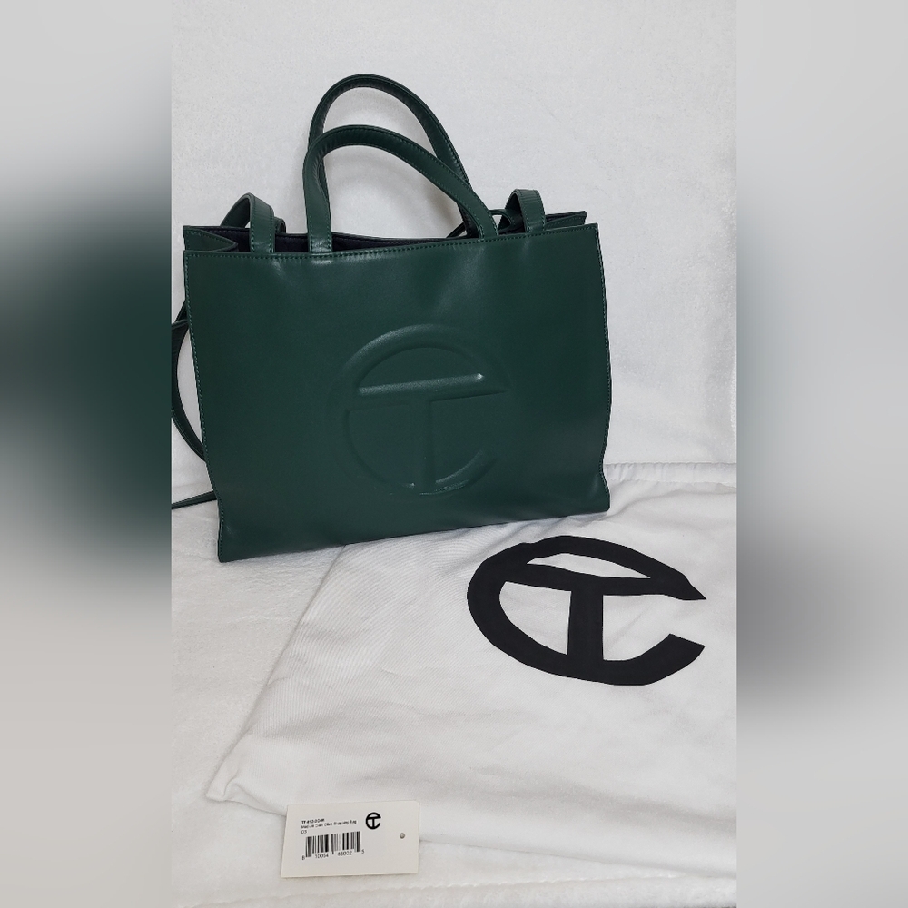 Pre Loved Telfar Dark Olive Green Medium Shopping Bag, Comes with Dust Bag.